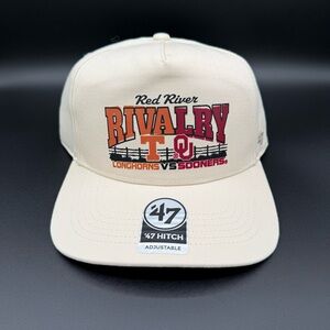 NWT ‘47 Brand Red River Rivalry Texas Oklahoma Cream Hitch Adjustable Hat Cap